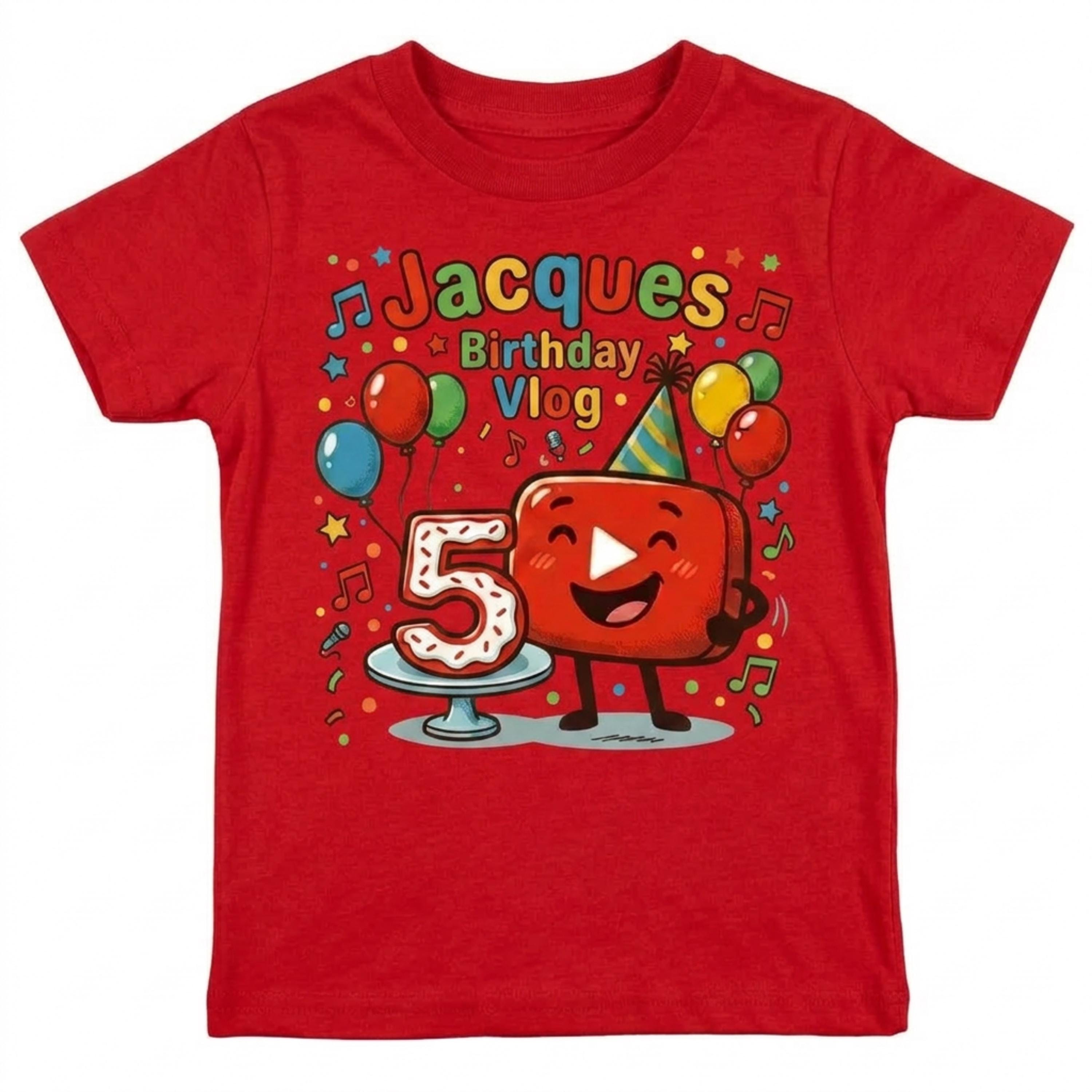 Custom YouTube Birthday T-Shirt, Personalized Unisex Boy and Girl YouTube Theme party tee