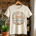 Floral Wreath Best Mom Ever Women's T-Shirt, The Heart of Our Home, Loved Beyond Measure Tee