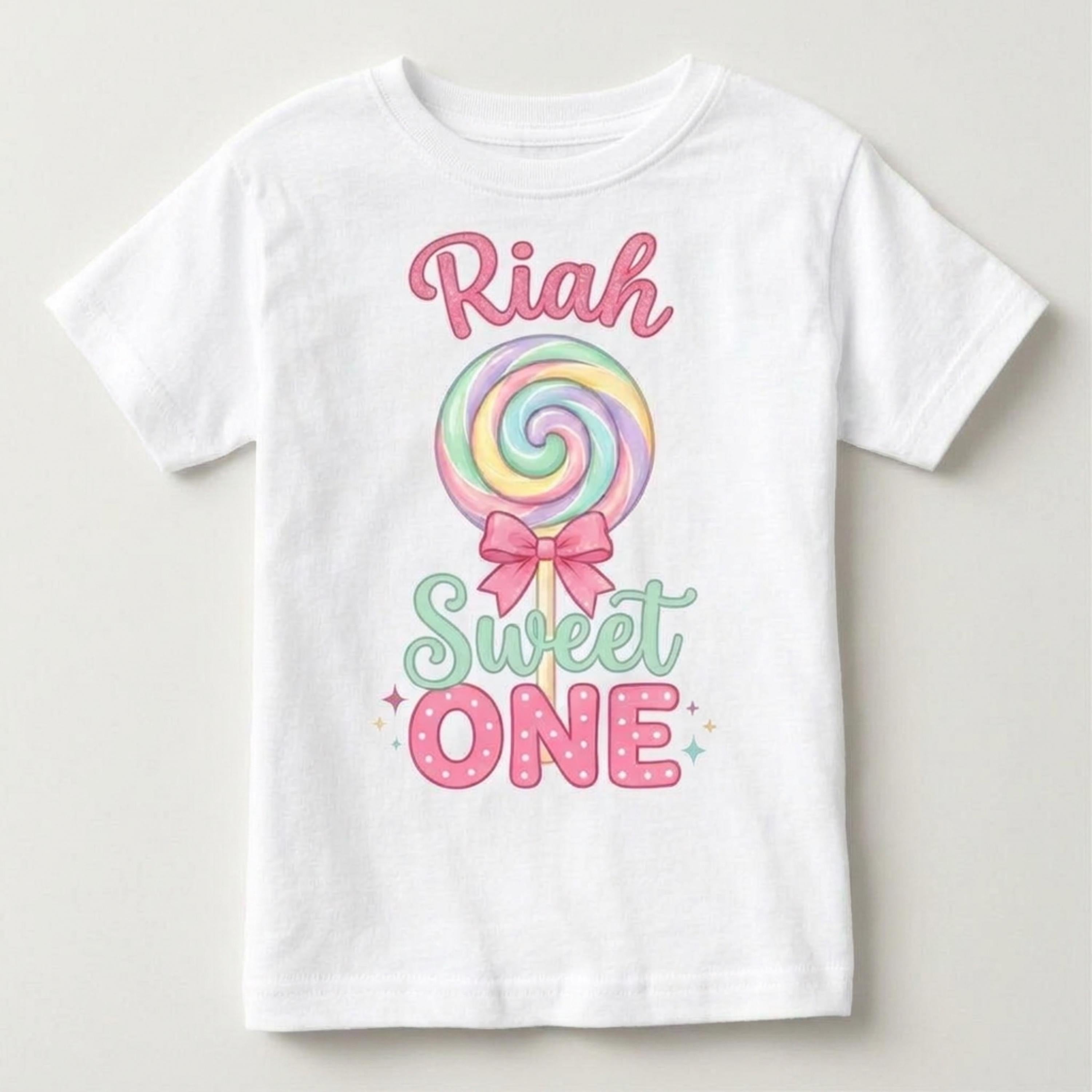 Custom Sweet ONE 1st Birthday Infant Ruffled Sleeves Onesie, TWO Sweet Personalized Name and Age Tee