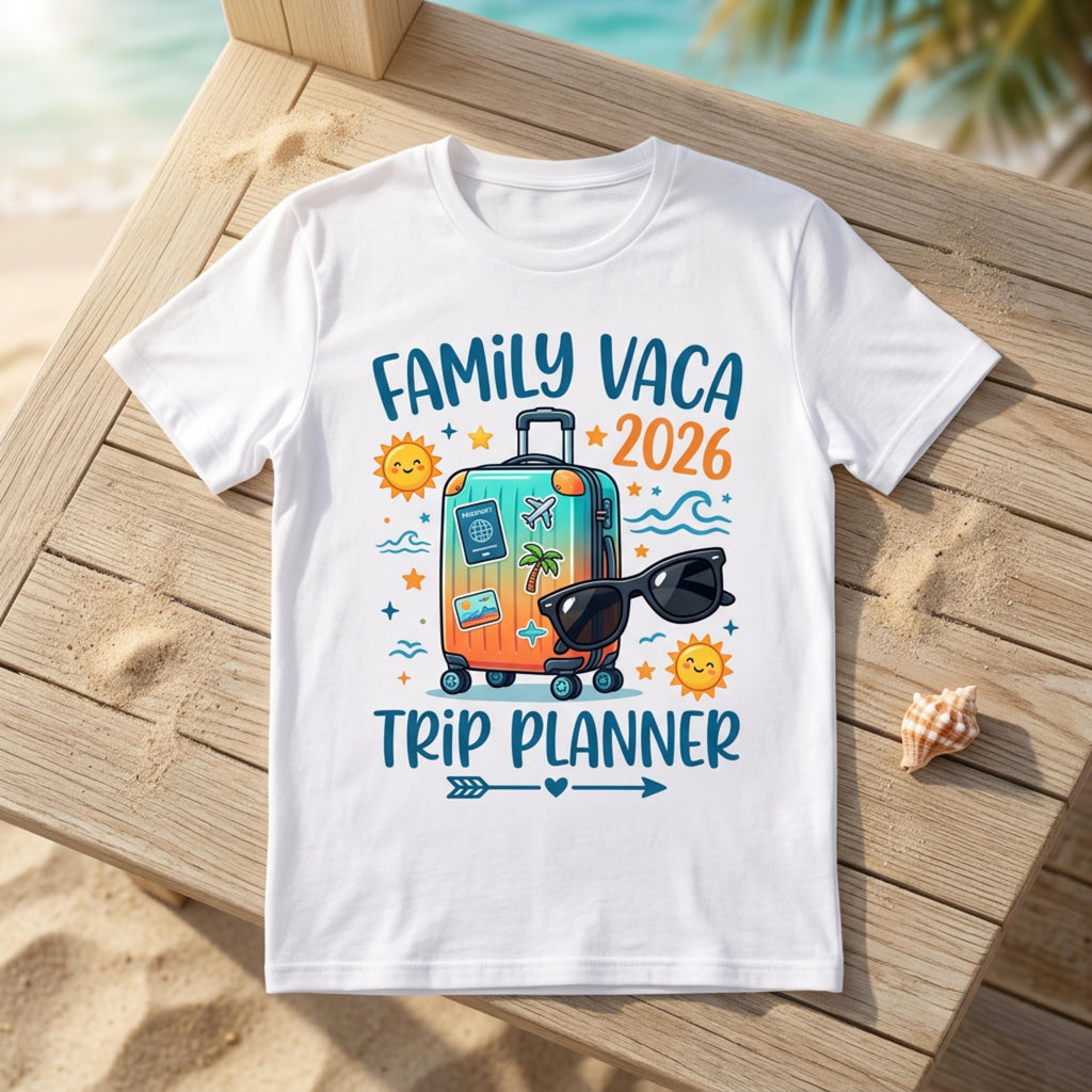 Family Vacation 2026 Trip Planner Unisex T-Shirt, Mom matching Tee, Travel Gift, Summer, Holidays matching outfit