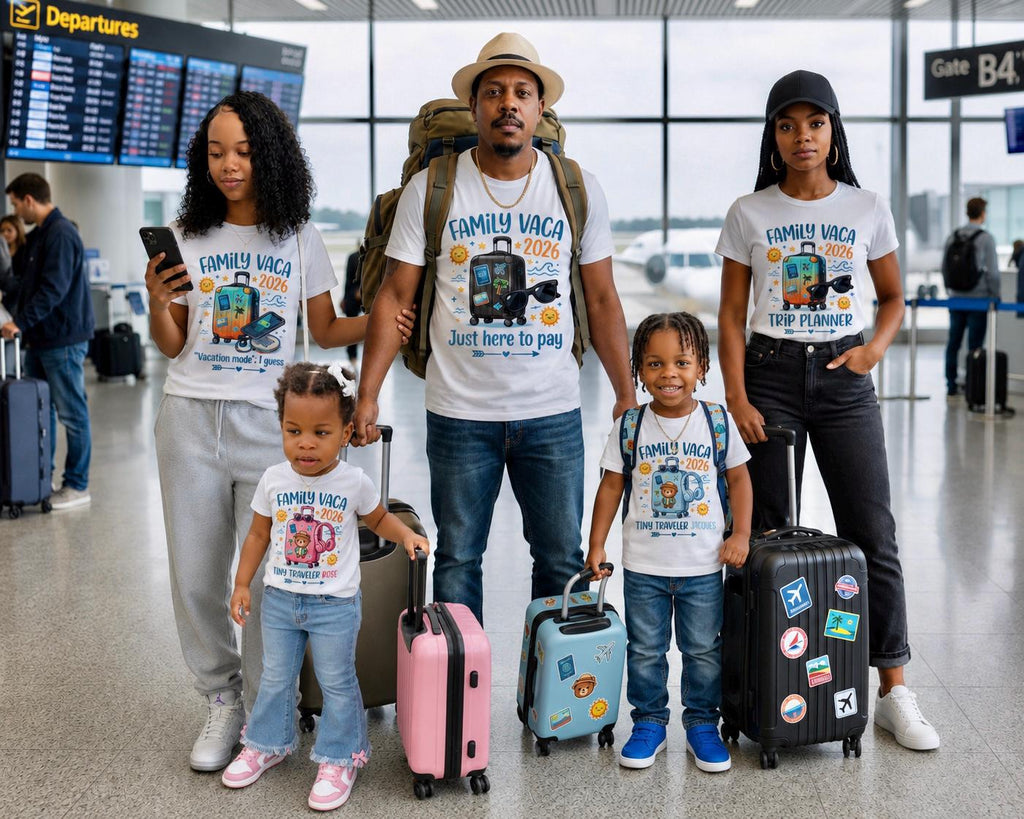 Custom Family Vaca matching T-Shirt for Toddlers and Youth, Holidays and matching crew tee