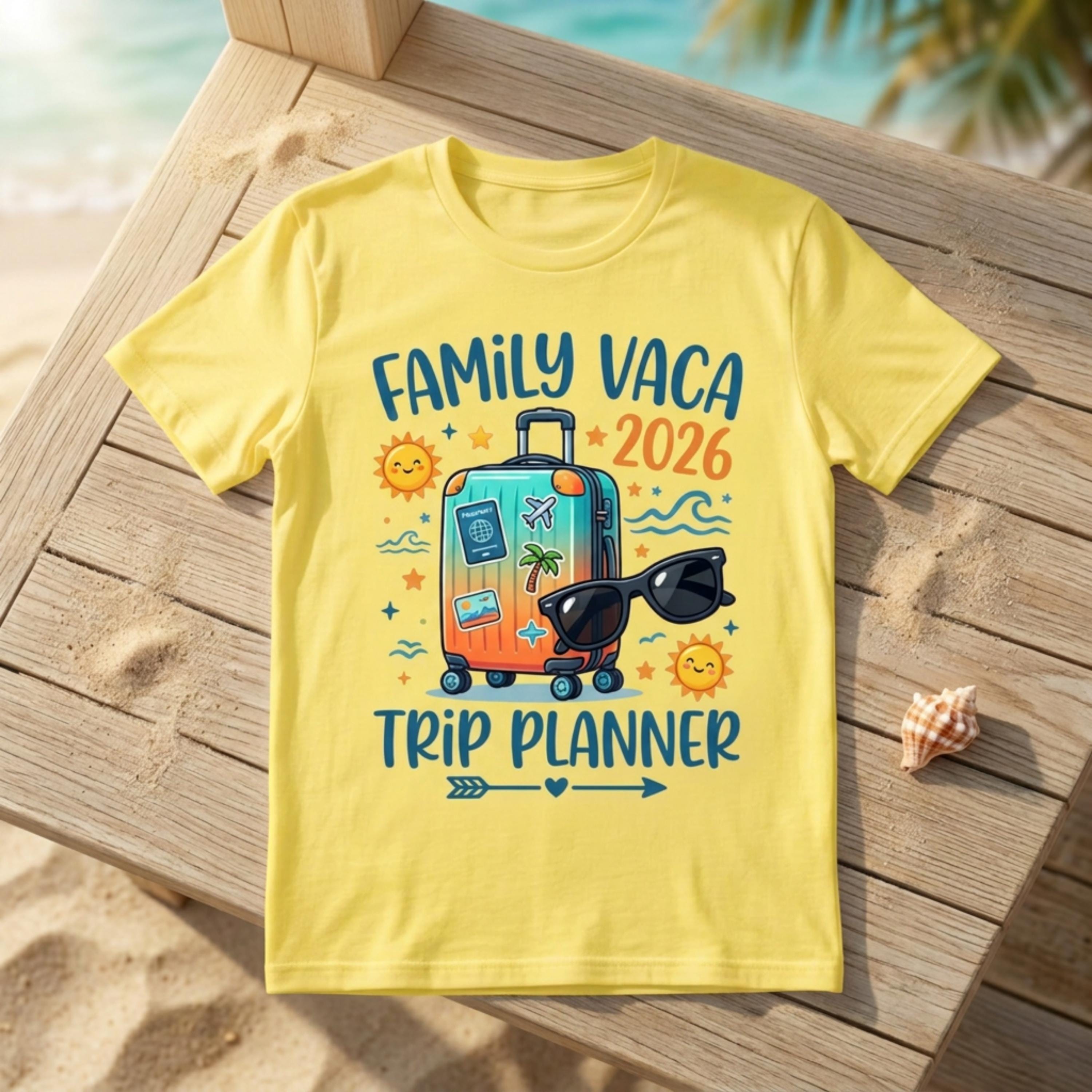 Family Vacation 2026 Trip Planner Unisex T-Shirt, Mom matching Tee, Travel Gift, Summer, Holidays matching outfit