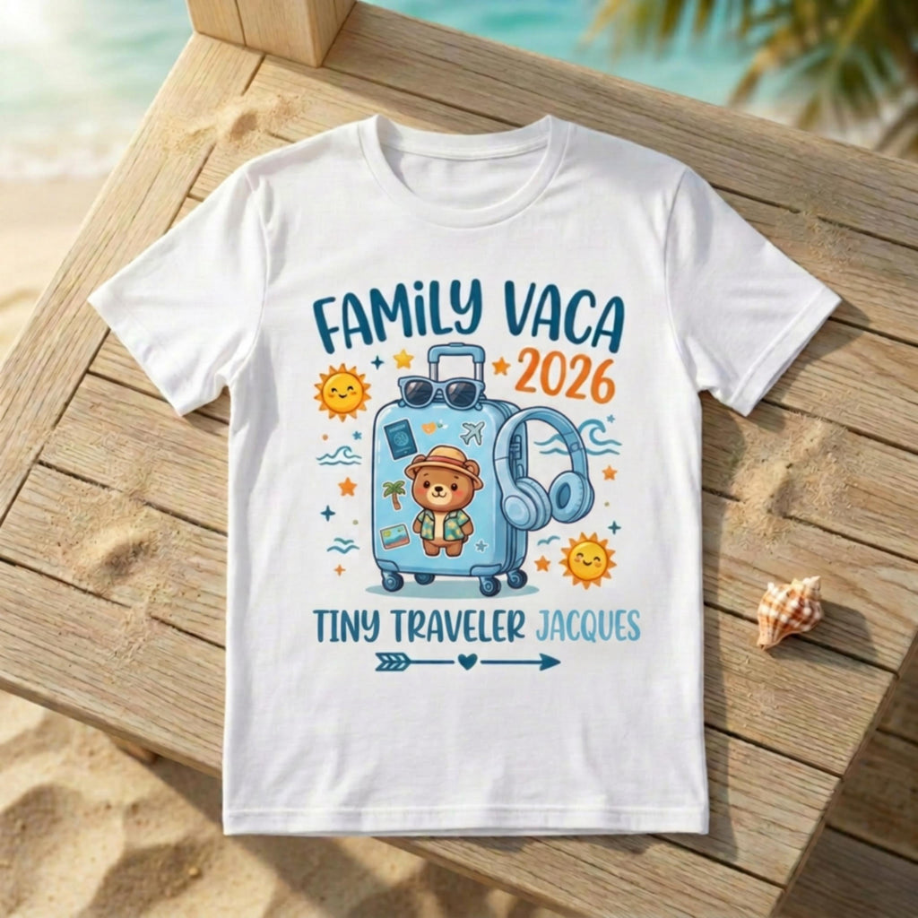 Custom Family Vaca matching T-Shirt for Toddlers and Youth, Holidays and matching crew tee