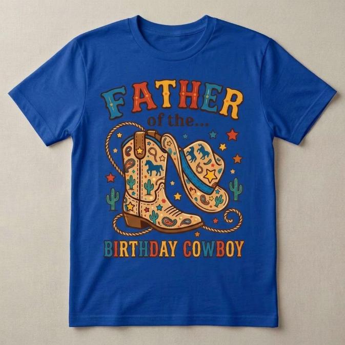 Mother, Father, of the Birthday CowGirl Unisex t-shirt, Rodeo theme matching Tee