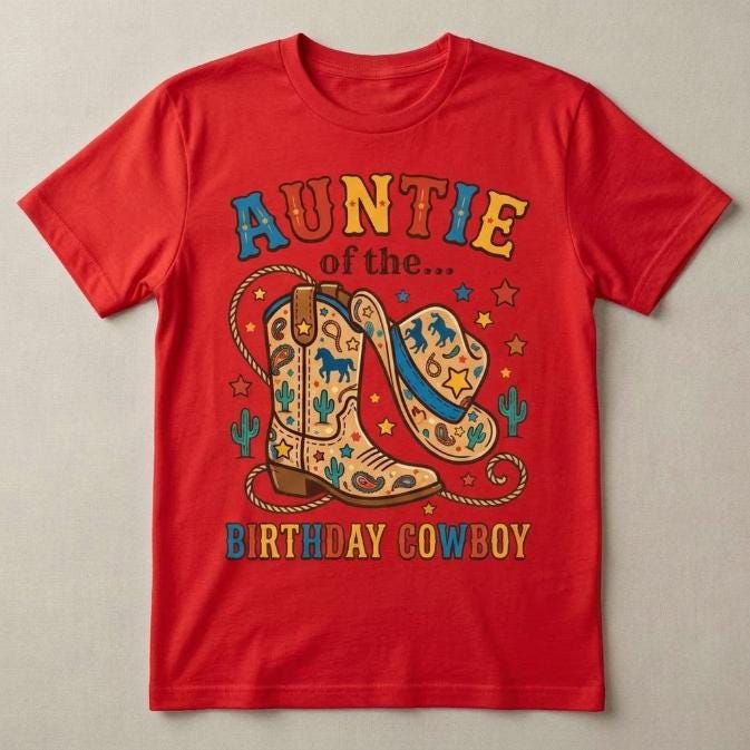 Mother, Father, of the Birthday CowGirl Unisex t-shirt, Rodeo theme matching Tee