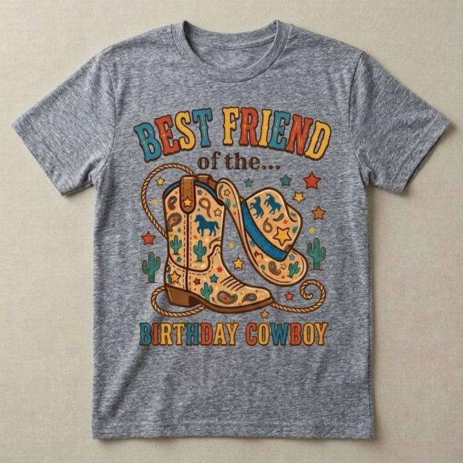 Sister, Brother of the Birthday CowGirl & Cowboy Kids T-shirt, matching family Rodeo theme party Tee