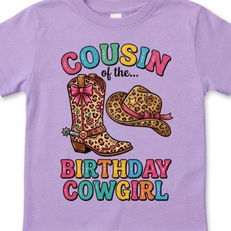 Sister, Brother of the Birthday CowGirl & Cowboy Kids T-shirt, matching family Rodeo theme party Tee