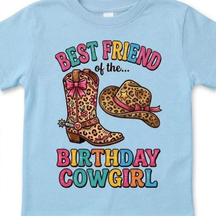 Sister, Brother of the Birthday CowGirl & Cowboy Kids T-shirt, matching family Rodeo theme party Tee