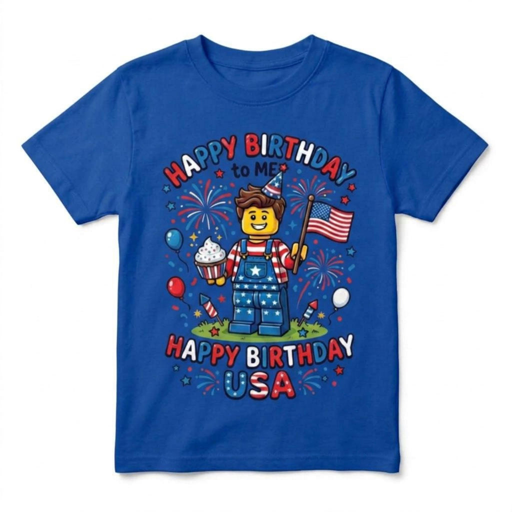 Happy Birthday to me, Happy 250th Birthday USA 4th of July Blocks builder Birthday t-shirt