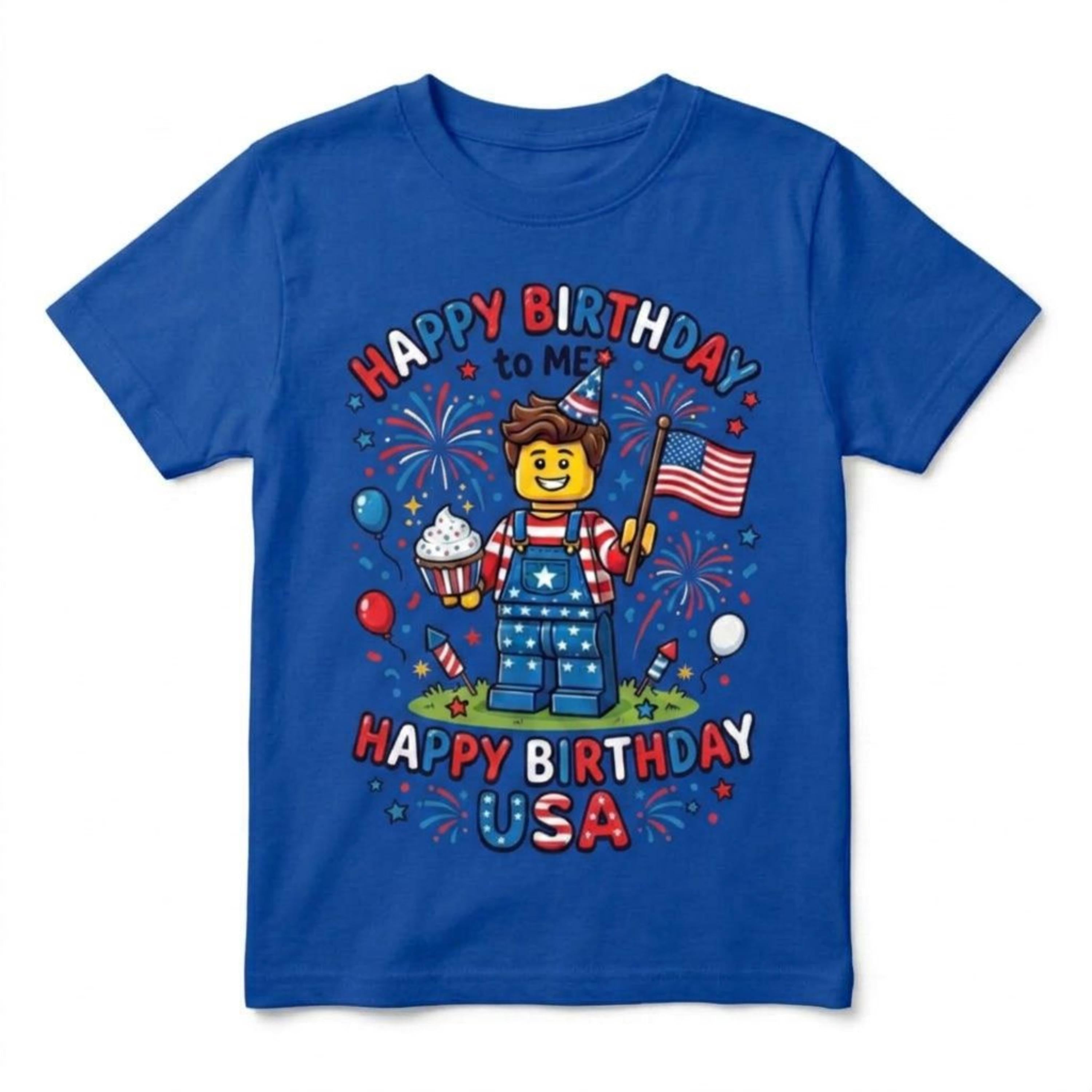 Happy Birthday to me, Happy 250th Birthday USA 4th of July Blocks builder Birthday t-shirt