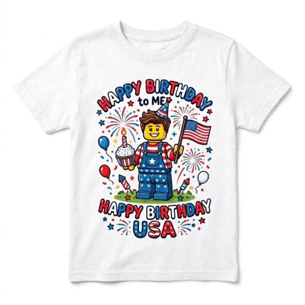 Happy Birthday to me, Happy 250th Birthday USA 4th of July Blocks builder Birthday t-shirt