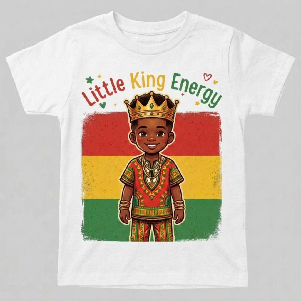 Little Queen King Energy Juneteenth Kids Afro Shirt, Black History month Culture Juneteenth