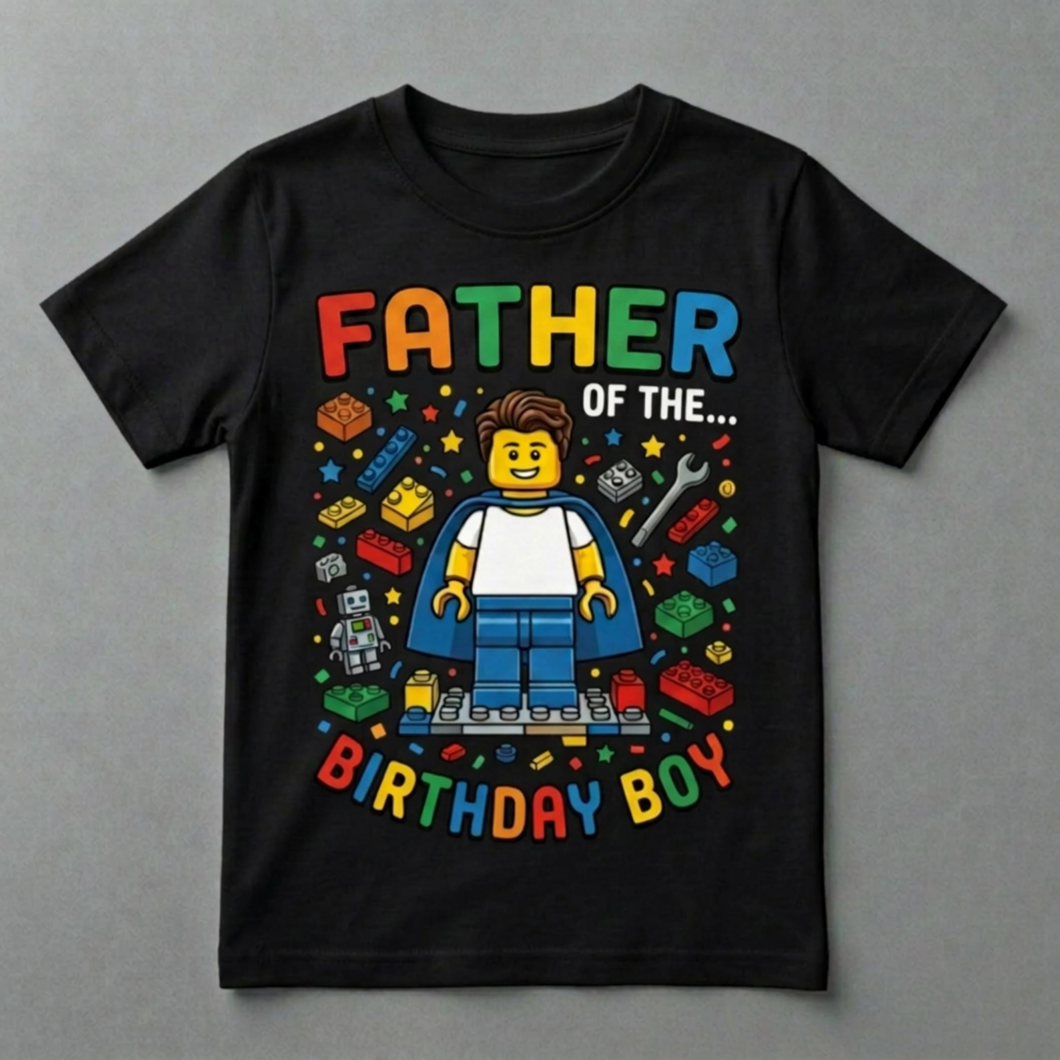 Custom Blocks Builder, Mother, Father, Auntie, and Uncle of the Birthday Unisex T-shirt, Personalized matching family Tee