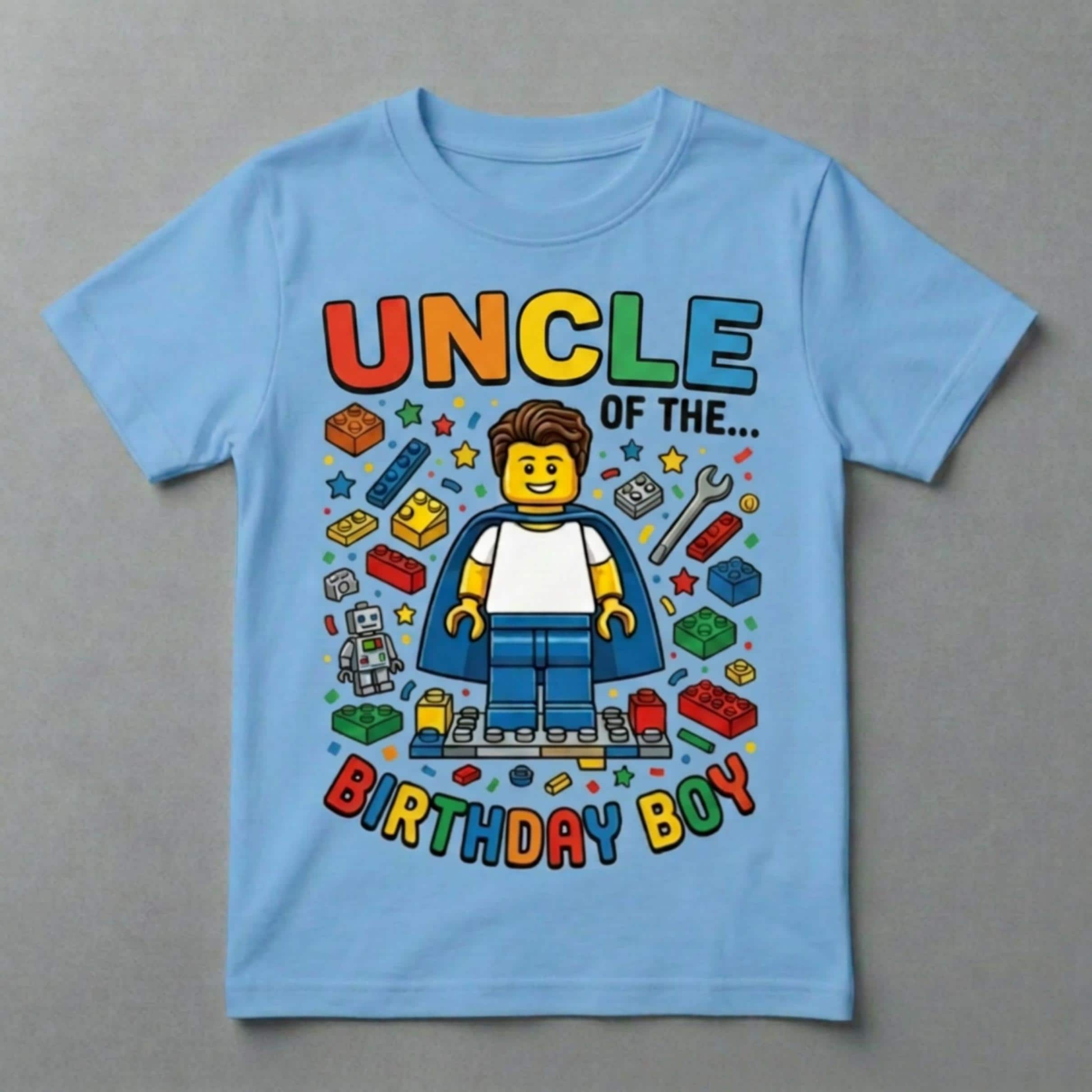 Custom Blocks Builder, Mother, Father, Auntie, and Uncle of the Birthday Unisex T-shirt, Personalized matching family Tee
