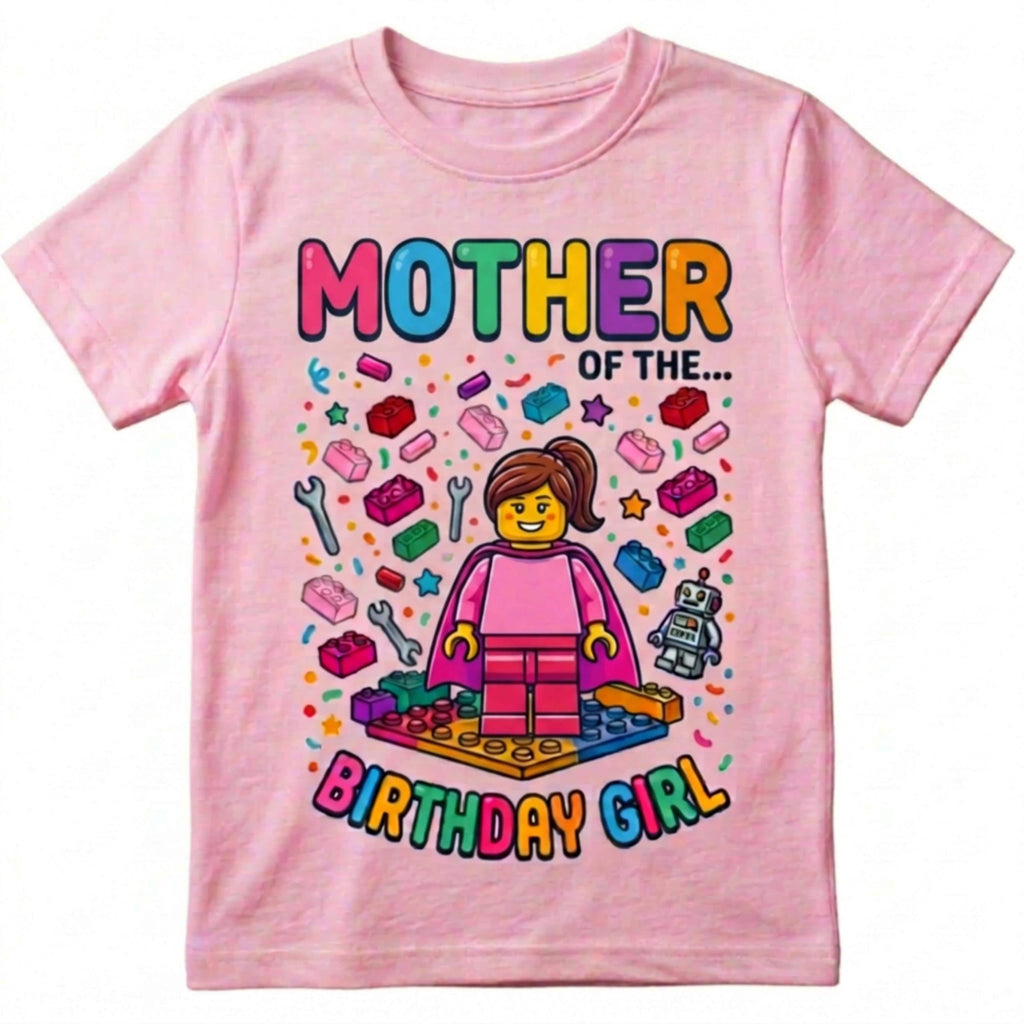 Custom Blocks Builder, Mother, Father, Auntie, and Uncle of the Birthday Unisex T-shirt, Personalized matching family Tee