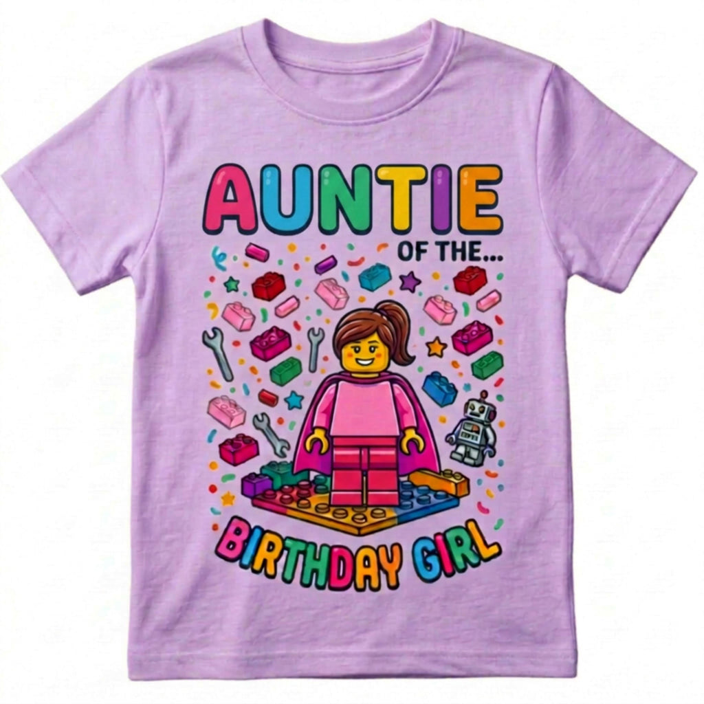 Custom Blocks Builder, Mother, Father, Auntie, and Uncle of the Birthday Unisex T-shirt, Personalized matching family Tee