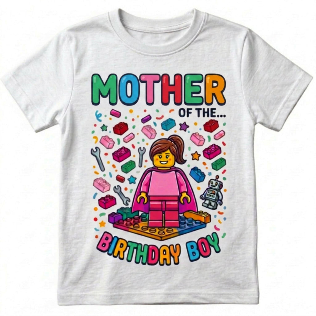 Custom Blocks Builder, Mother, Father, Auntie, and Uncle of the Birthday Unisex T-shirt, Personalized matching family Tee