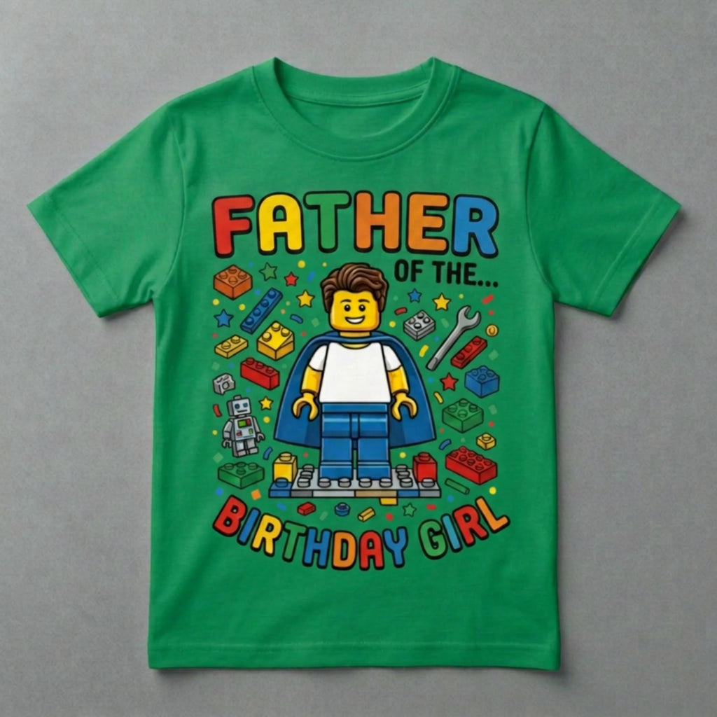 Custom Blocks Builder, Mother, Father, Auntie, and Uncle of the Birthday Unisex T-shirt, Personalized matching family Tee
