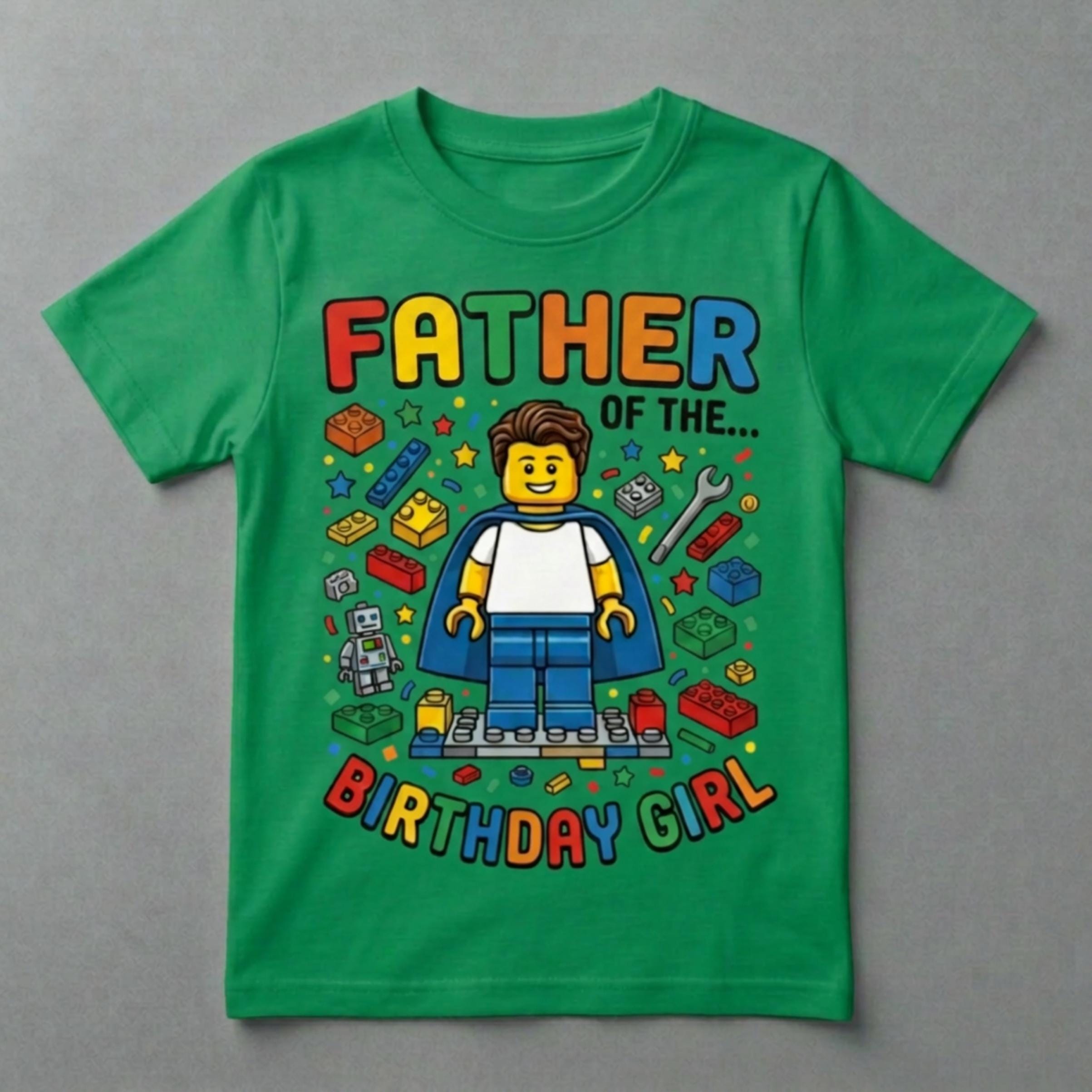 Custom Blocks Builder, Mother, Father, Auntie, and Uncle of the Birthday Unisex T-shirt, Personalized matching family Tee