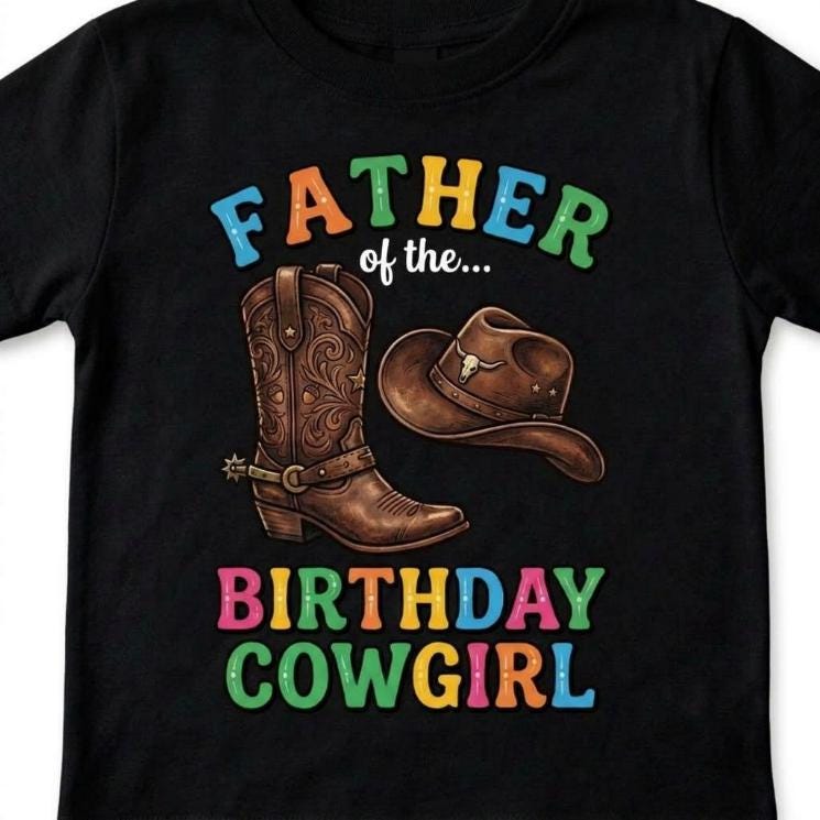 Mother, Father, of the Birthday CowGirl Unisex t-shirt, Rodeo theme matching Tee