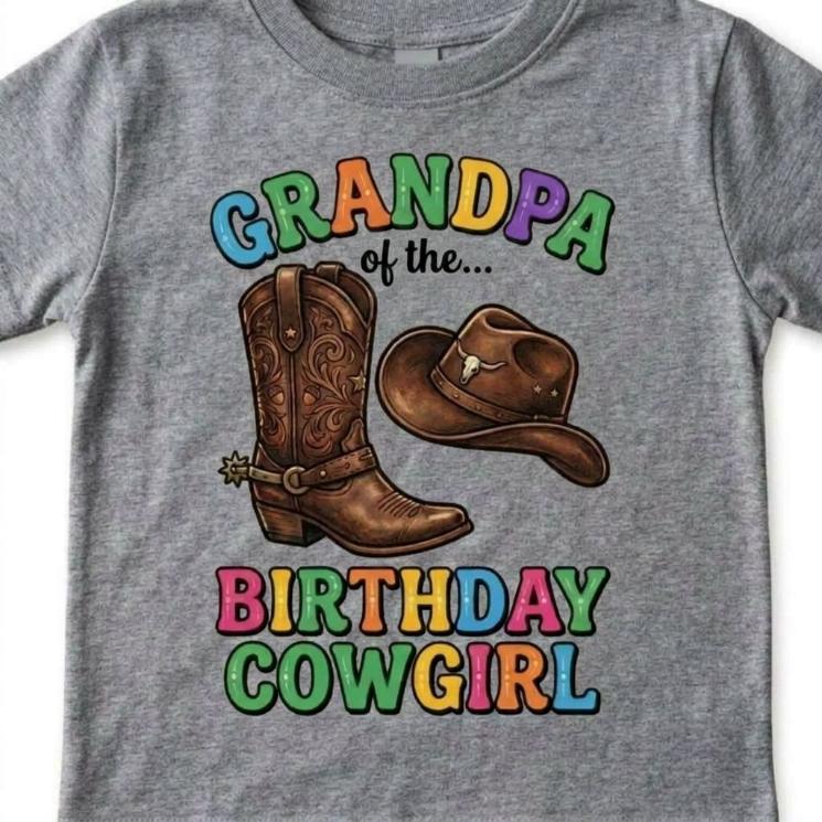 Mother, Father, of the Birthday CowGirl Unisex t-shirt, Rodeo theme matching Tee