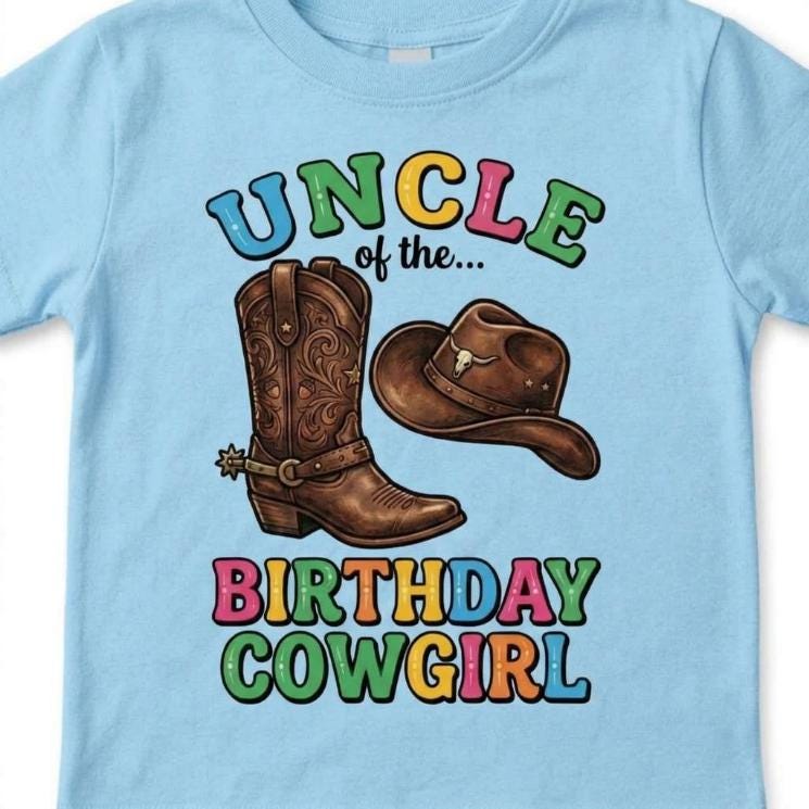 Mother, Father, of the Birthday CowGirl Unisex t-shirt, Rodeo theme matching Tee