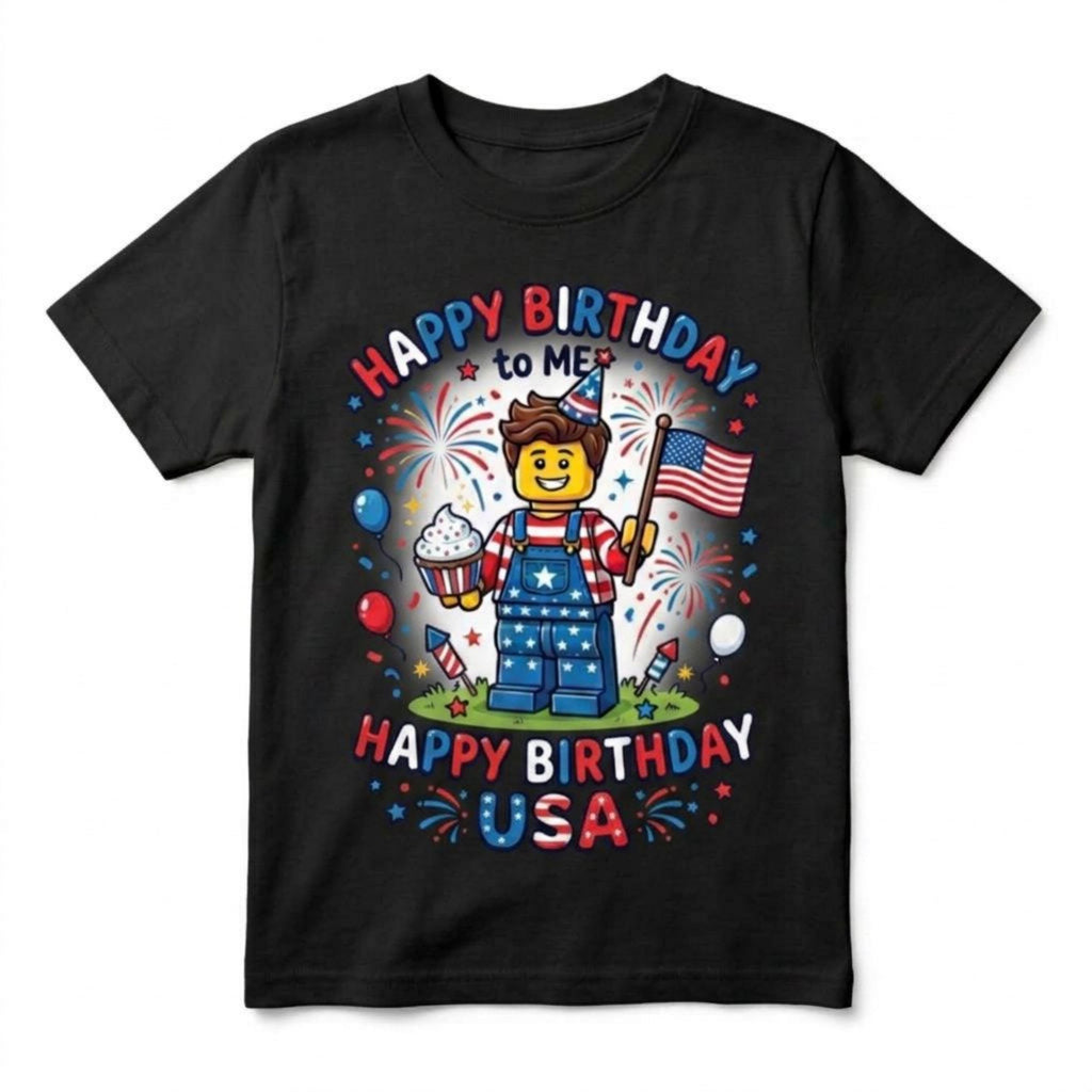 Happy Birthday to me, Happy 250th Birthday USA 4th of July Blocks builder Birthday t-shirt