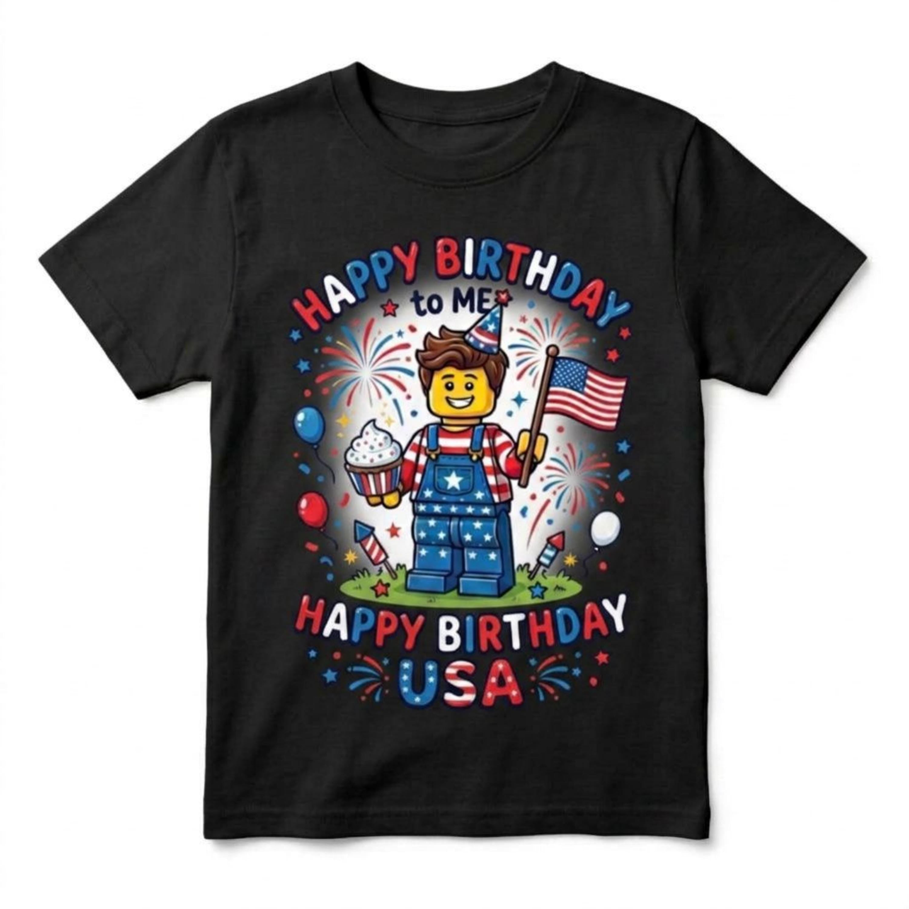 Happy Birthday to me, Happy 250th Birthday USA 4th of July Blocks builder Birthday t-shirt