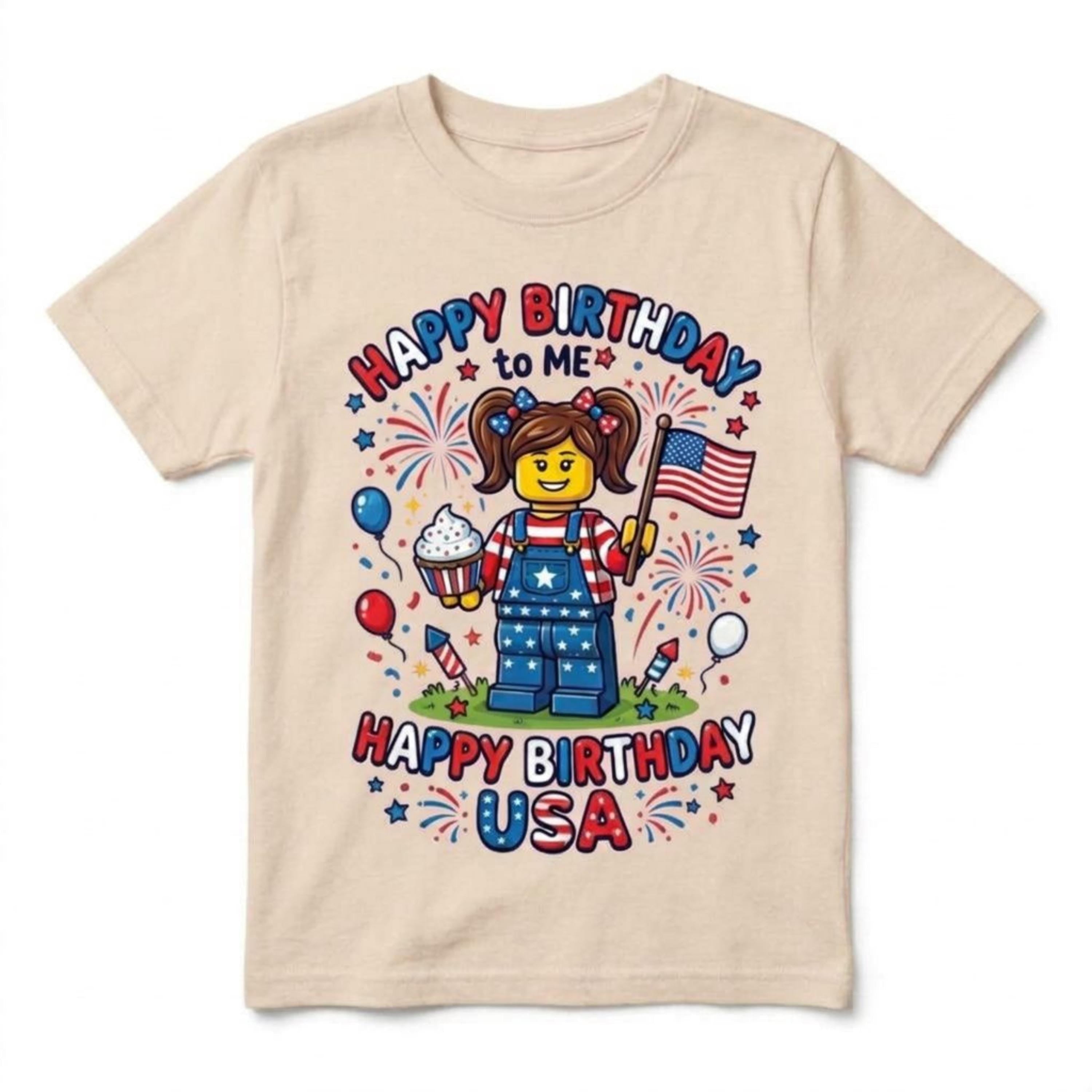 Happy Birthday to me, Happy 250th Birthday USA 4th of July Blocks builder Birthday t-shirt