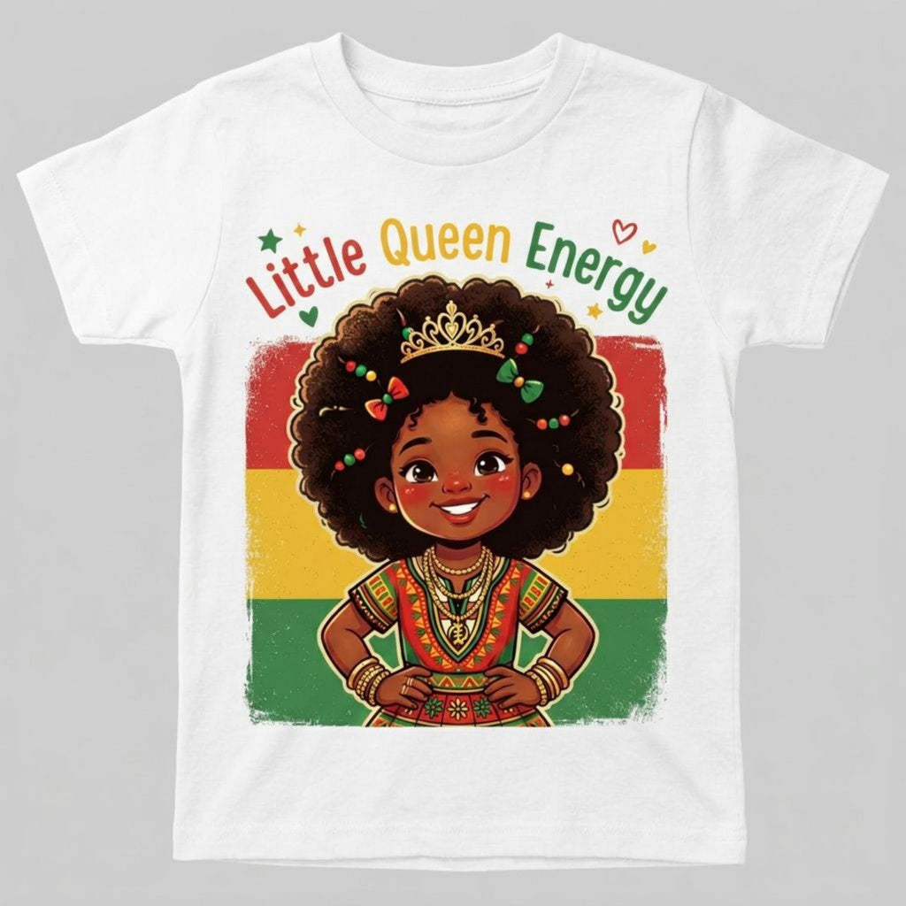 Little Queen King Energy Juneteenth Kids Afro Shirt, Black History month Culture Juneteenth