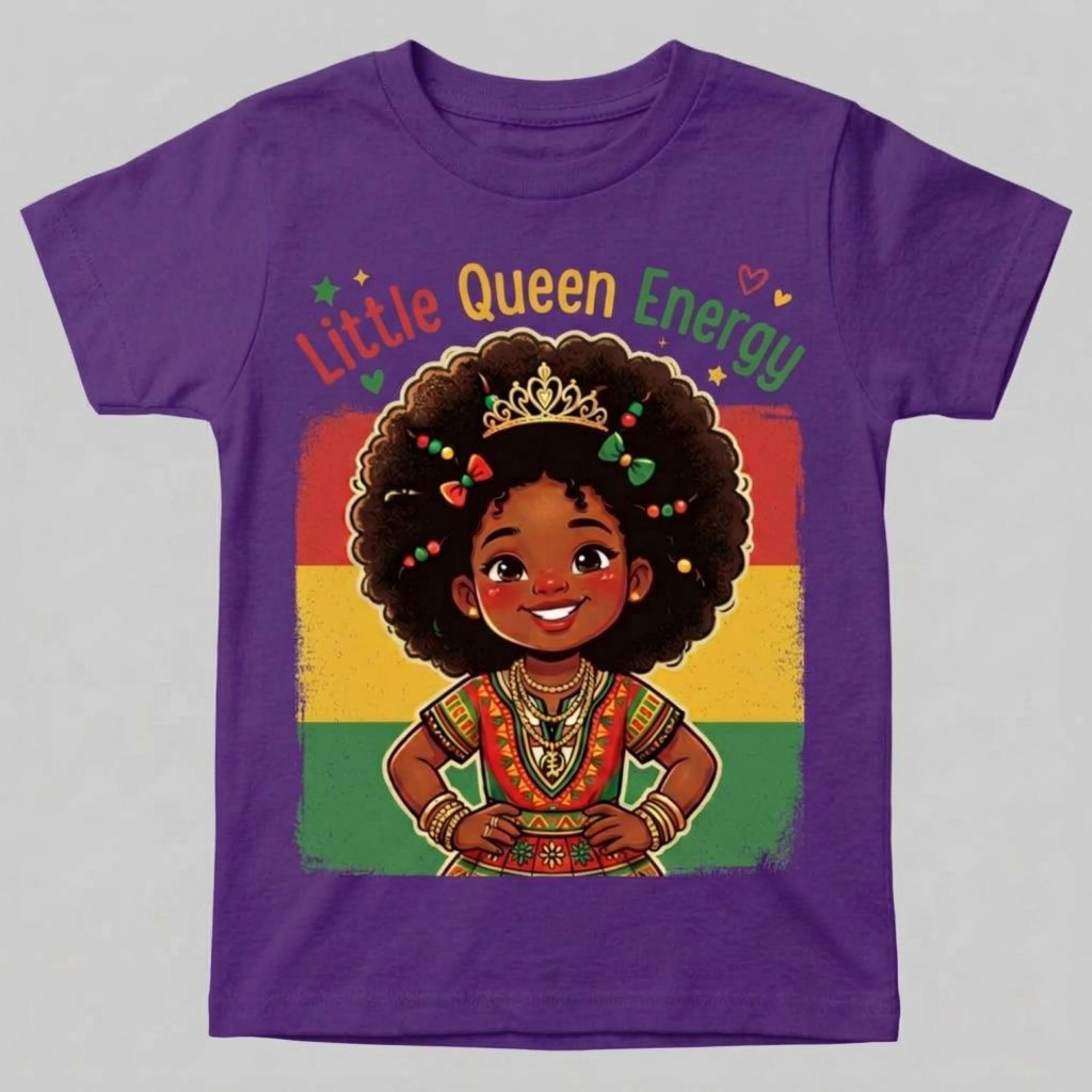 Little Queen King Energy Juneteenth Kids Afro Shirt, Black History month Culture Juneteenth