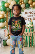 Custom Safari Birthday Boy Shirt, Personalized Jungle Animals Tee