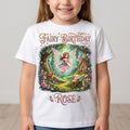Personalized Fairy Forest Birthday Girl T-Shirt, Enchanted Woodland Cottagecore Party Tee