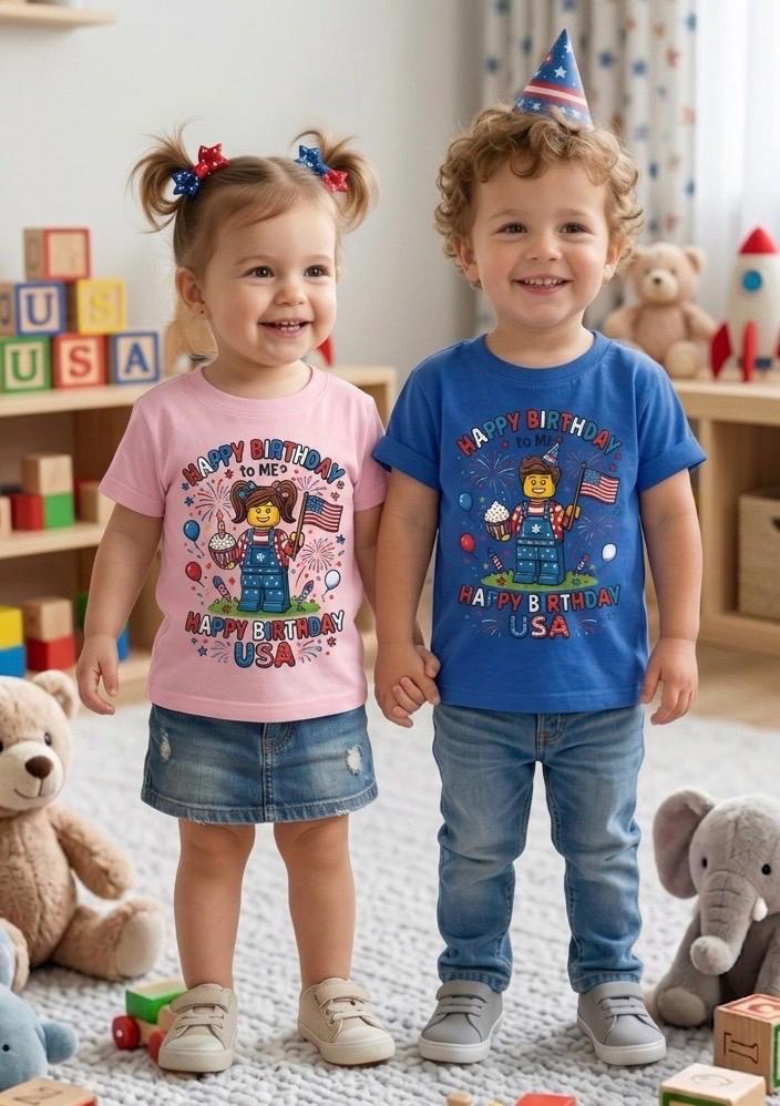Happy Birthday to me, Happy 250th Birthday USA 4th of July Blocks builder Birthday t-shirt