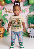 Custom Safari Birthday Girl Shirt, Personalized Jungle Animals Tee