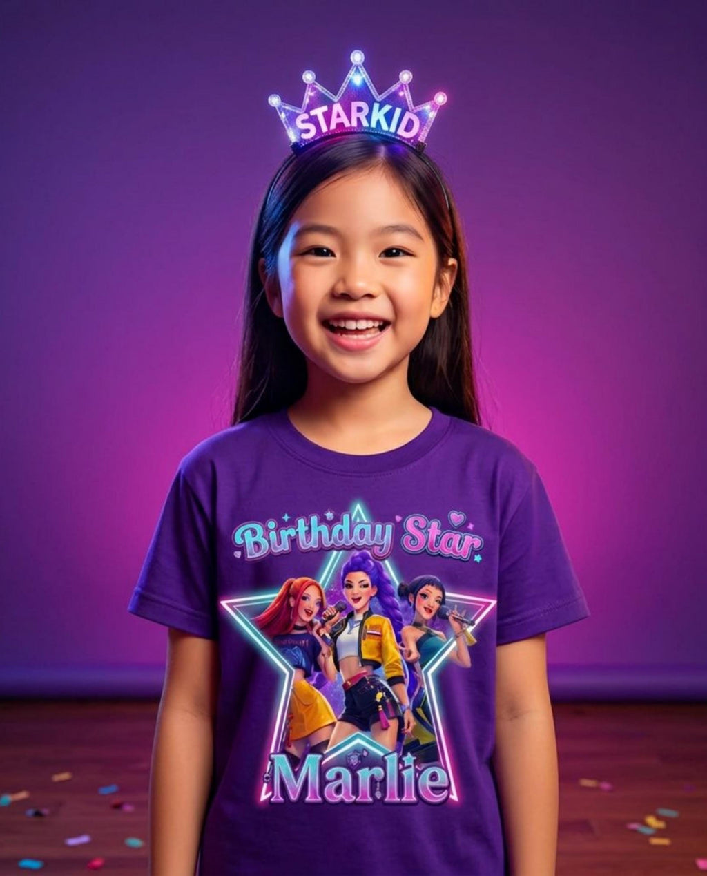 Custom Anime Birthday Girl Shirt, Personalized Kpop Star Tee