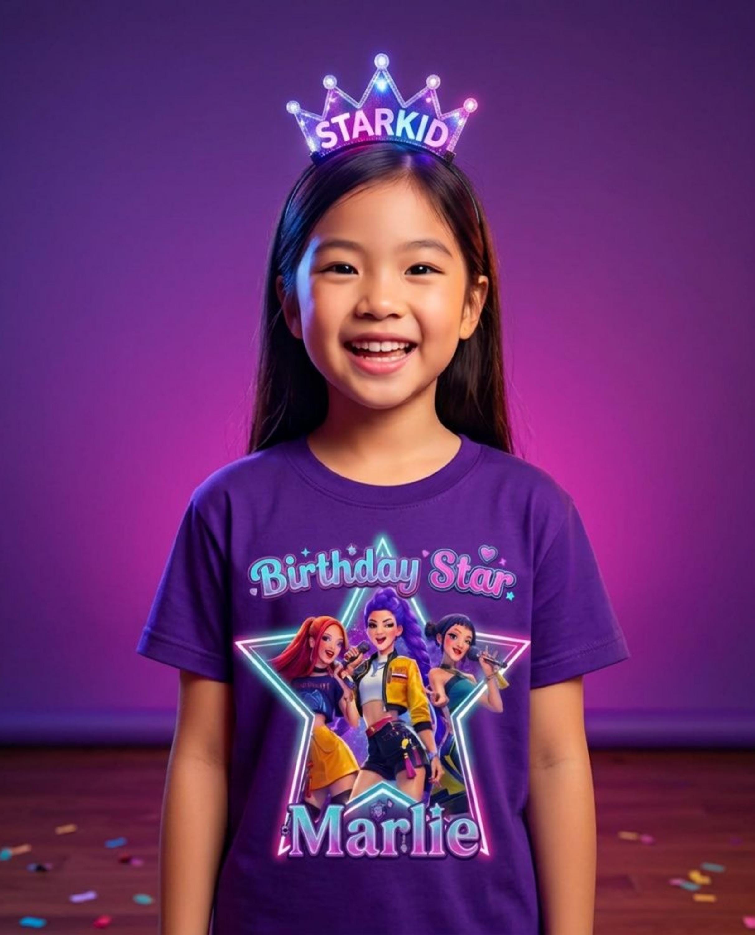 Custom Anime Birthday Girl Shirt, Personalized Kpop Star Tee